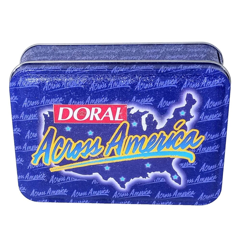 Vintage Tin DORAL ACROSS AMERICA with 4 Lighters
